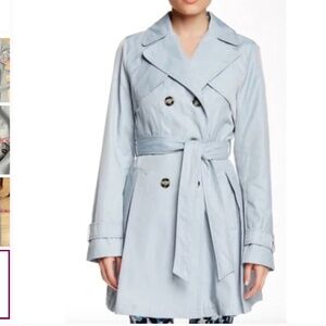 Laundry by Shelli Segal Trench Coat Size M Pale Blue